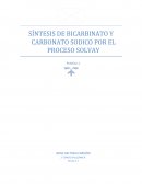 INFORME SOBRE LA SÍNTESIS DE BICARBINATO Y CARBONATO SODICO POR EL PROCESO SOLVAY
