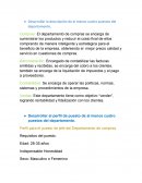 Desarrollar la descripción de al menos cuatro puestos del departamento