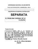 EL PROBLEMA CARDINAL DE LA FILOSOFÍA