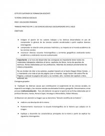 TRABAJO PRACTICO: LAS CIENCIAS SOCIALES ESCOLARIZADAS EN EL SIGLO. Página 1