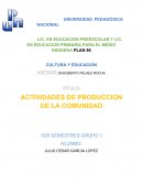 Actividades de producción de la comunidad