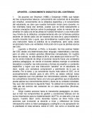 APUNTES SOBRE EL CONOCIMIENTO DIDÁCTICO DEL CONTENIDO