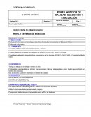 PERFIL AUDITOR DE CALIDAD, SELECCIÓN Y EVALUACIÓN