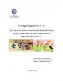 Desarrollo de las habilidades críticas