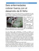 Seis enfermedades cobran fuerza con el desarrollo de El Niño