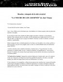 FICHA TÉCNICA OBRA DE TEATRO "LA NOCHE DE LOS ASESINOS"