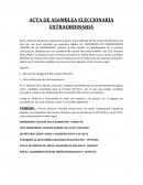 MODELO DE ACTA DE ASAMBLEA ELECCIONARIA EXTRAORDINARIA