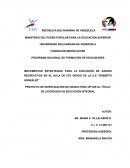 IMPLEMENTAR ESTRATEGIAS PARA LA EJECUCIÓN DE JUEGOS RECREATIVOS EN EL AULA DE 5TO GRADO DE LA U.E "ROBERTO GONZÁLEZ"