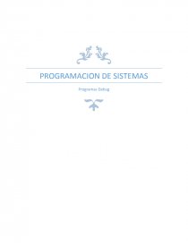 PROGRAMACION DE SISTEMAS Programas Debug. Página 1