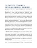 Causas que llevaron a la Republica Federal a separse