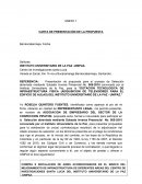 CARTA DE PRESENTACIÓN DE LA PROPUESTA
