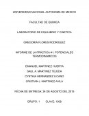 INFORME DE LA PRÁCTICA #1: POTENCIALES TERMODINAMICOS