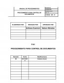 PROCEDIMIENTO PARA CONTROL DE DOCUMENTOS