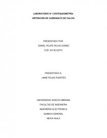 LABORATORIO N° 3 ESTEQUIOMETRÍA:. Página 1