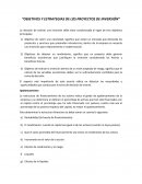 OBJETIVOS Y ESTRATEGIAS DE LOS PROYECTOS DE INVERSIÓN