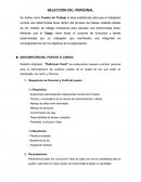 SELECCIÓN DEL PERSONAL LA EMPRESA “DELICIOUS FOOD”