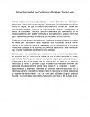 Importancia del periodismo cultural en Venezuela