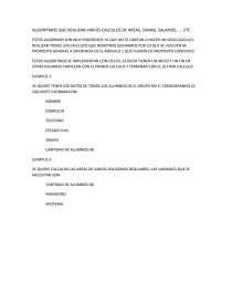 ALGORITMOS QUE REALIZAN VARIOS CALCULOS DE AREAS, SUMAS, SALARIOS,.... ETC. Página 1