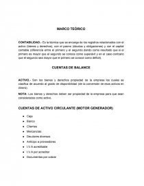 Resumen de contabilidad, cuentas de balance. Página 1