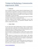 Trabajo de Marketing y Comunicación empresarial: ZARA