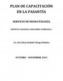 PLAN DE CAPACITACIÓN EN LA PASANTÍA SERVICIO DE NEONATOLOGÍA