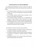 CLASIFICACIÓN DE LOS TIPOS DE EMPRESAS