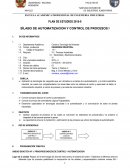 SÍLABO DE AUTOMATIZACION Y CONTROL DE PROCESOS