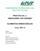 PRACTICA “MEDICIONES CON VERNIER”