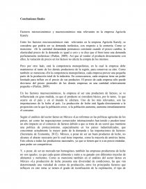 Factores microeconómico y macroeconómico más relevantes en la empresa Agrícola Karuly. Página 1