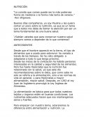 Nutricion. La comida que comes