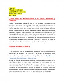 Macro ¿Cómo afecta la Macroeconomía a mi carrera (Economía y Finanzas)?. Página 1
