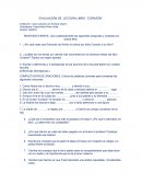 EVALUACIÓN DE LECTURA LIBRO “CORAZÓN”