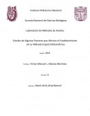 Estudio de algunos factores que afectan el establecimiento de un método espectrofotométrico