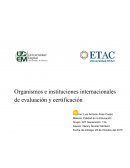 Organismos e instituciones internacionales de evaluación y certificación
