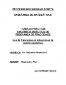 SECUENCIA DIDÁCTICA DE ENSEÑANZA DE FRACCIONES