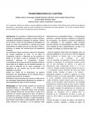 Transformacion de la materia: cambio, temperatura, evaporación