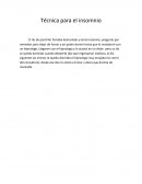 Técnica para el insomnio