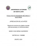 Reporte de la lectura de objetos visuales (bidimensionales y/o tridimensionales)