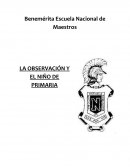 LA OBSERVACIÓN Y EL NIÑO DE PRIMARIA