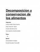 A que se debe la Descomposición y conservación de los alimentos