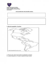 Prueba Historia Aztecas y su desarrollo. Página 1