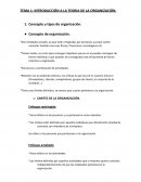 INTRODUCCIÓN A LA TEORIA DE LA ORGANIZACIÓN