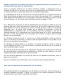 Dónde se presenta el conflicto entre los dos departamentos de la empresa y las características que tiene la negociación?