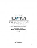 Resumen de la inteligencia Materia: Habilidades del pensamiento critico