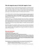 Plan de negocios para el inicio del negocio. Score