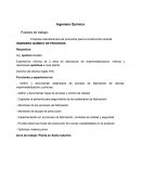 Perfil de trabajo Ingeniero Químico