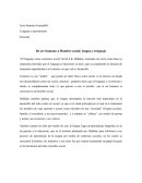 De ser humano a Hombre social: lengua y lenguaje