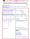 EXAMEN CORRESPONDIENTE AL TERCER BIMESTRE DEL ÁREA DE ARITMÉTICA
