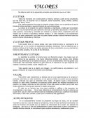 VALORES. CULTURA PROPIA