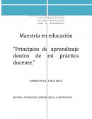 Principios de aprendizaje dentro de mi práctica docente